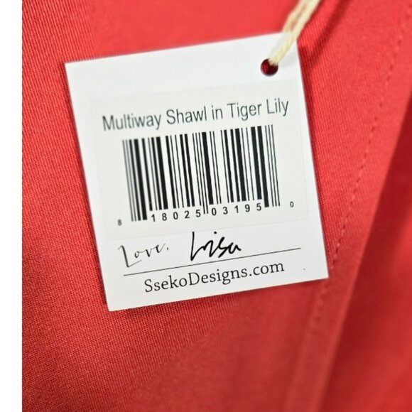 SSeko Designs Shawl Women's One Size Kimono High-Low Hem Red NWT - Picture 4 of 6